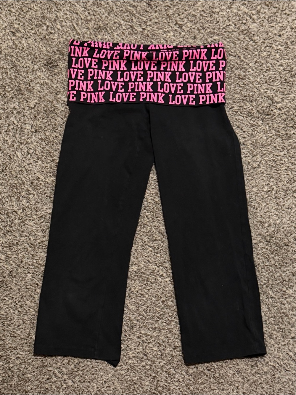 Y2k Victoria's Secret PINK Yoga Fold-Over Capris